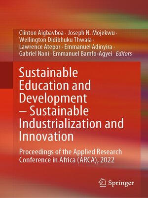 cover image of Sustainable Education and Development – Sustainable Industrialization and Innovation
